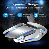 T12 Wireless Gaming Mouse Rechargeable, 2.4G Silent Optical Wireless Computer Mice with Changeable LED Light for Laptop PC, 7 Buttons, 3 Adjustable