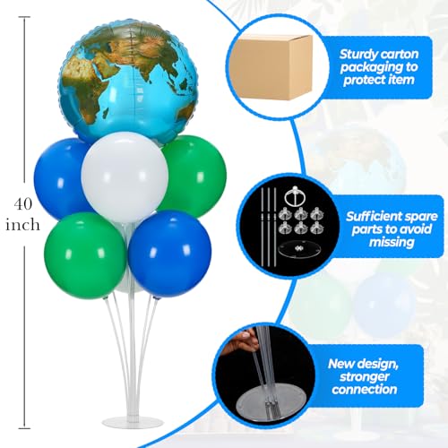 4 Set 40'' Globe Balloon Stands Kit for Table, Earth Balloons