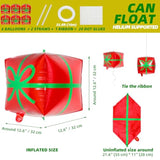 6 Pcs Red Green Present Box Balloons for Christmas, New Year, and Birthday Parties