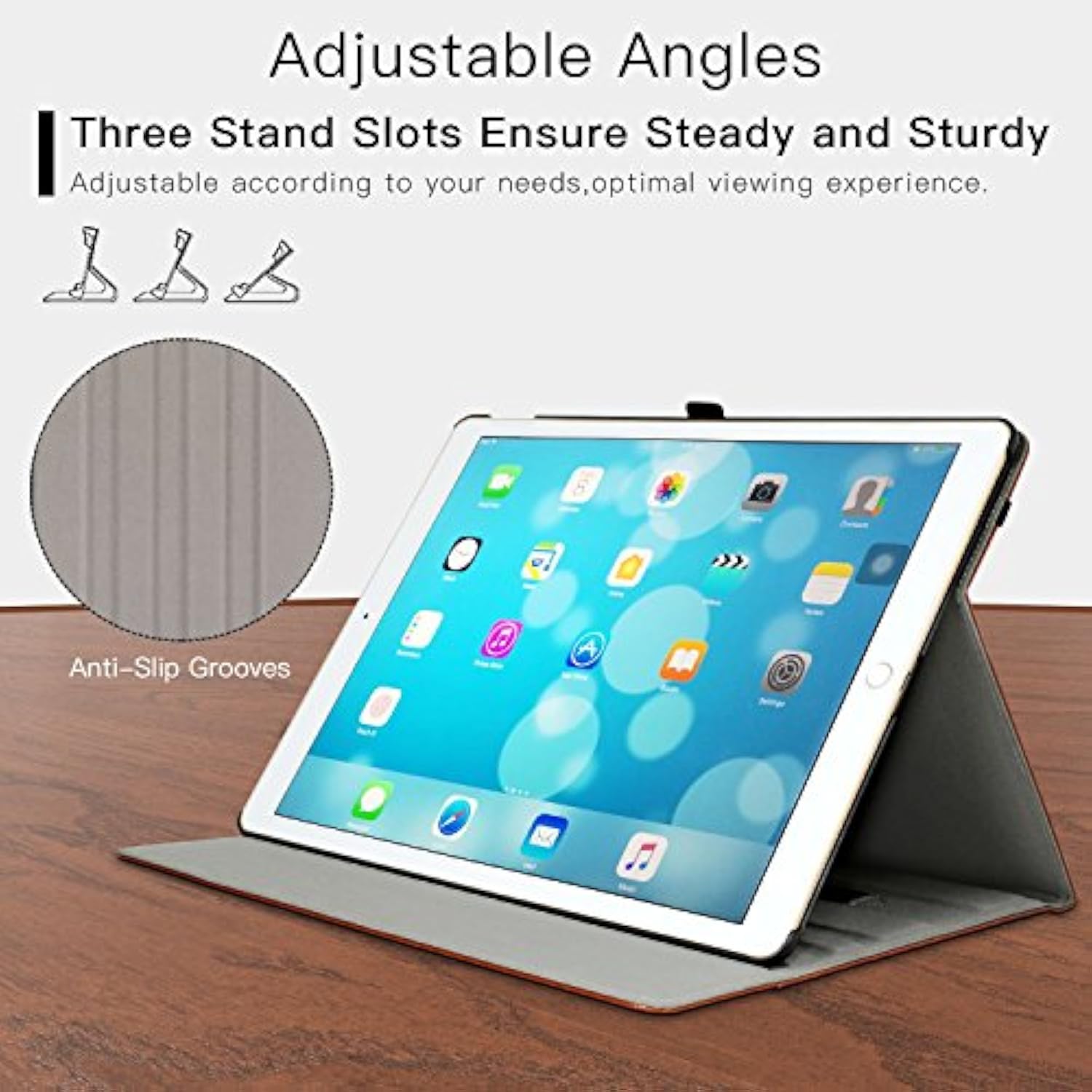 iPad Pro 12.9 Case 2015/2017 PU Leather Folio with Auto Wake/Sleep Brown