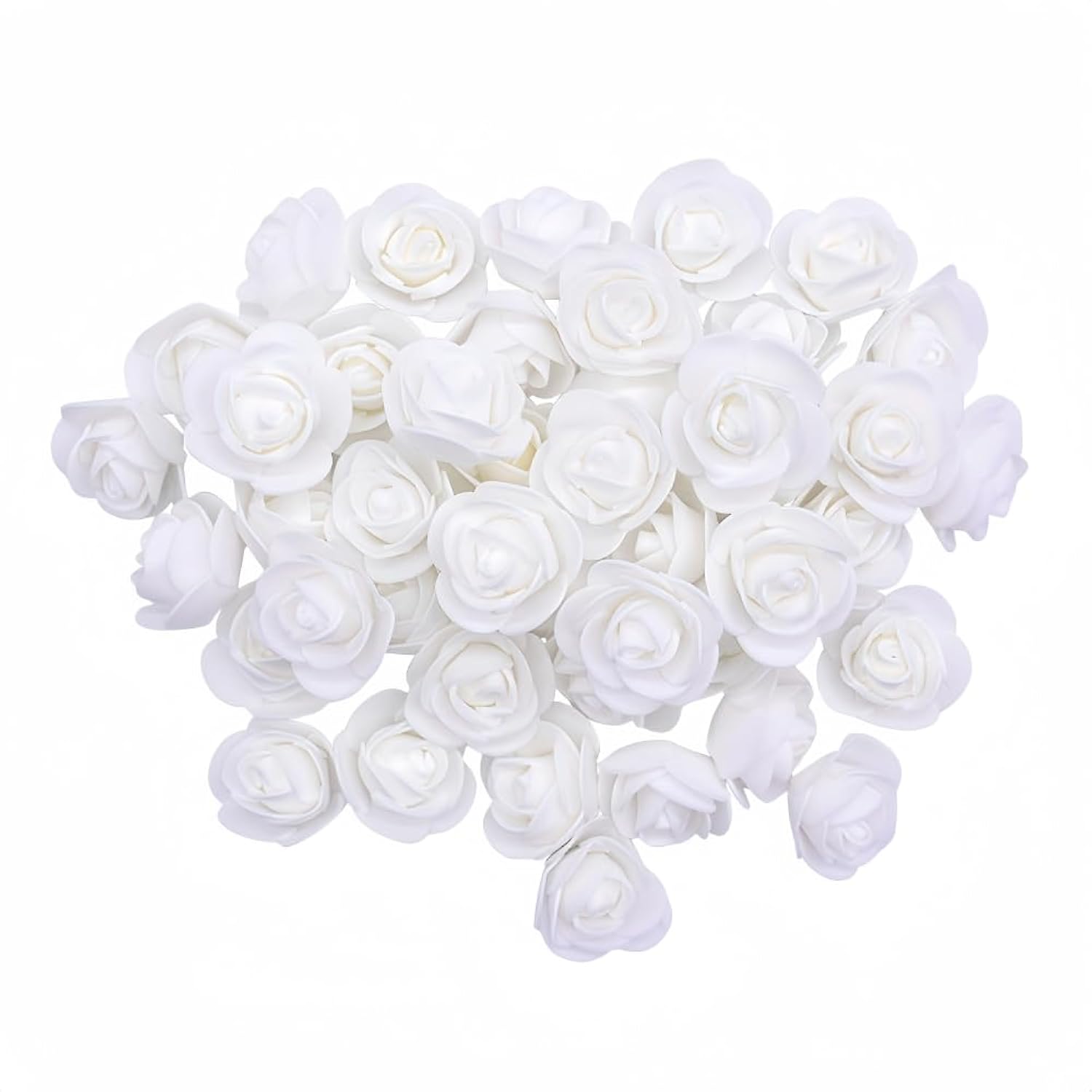 120Pcs Mini Foam Rose Heads,1.18" Mini Roses White Artificial Flowers,Mini Roses For Crafts Diy Wedding Party Valentine'S Day Festival Home Rose Wall Decoration (White)