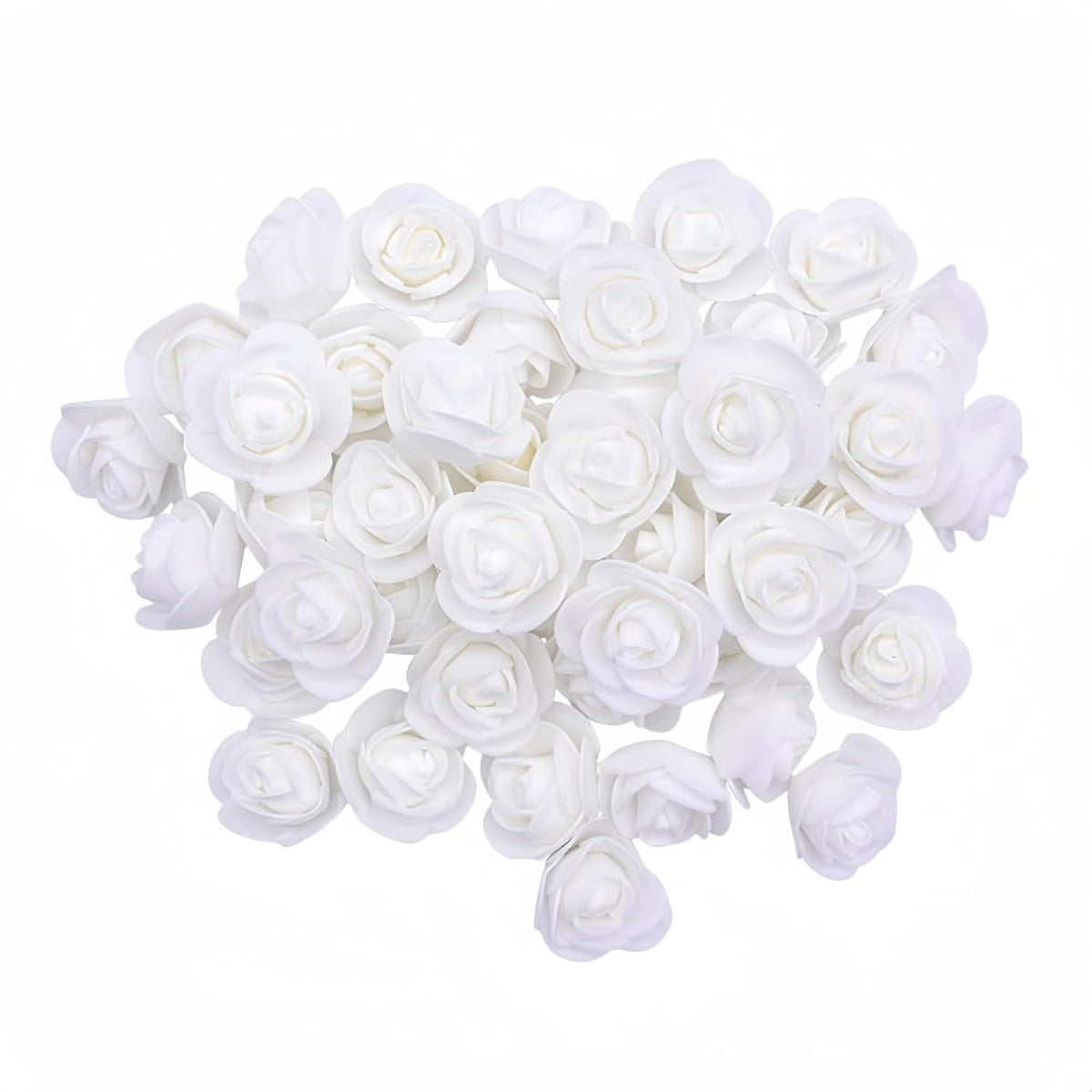 120Pcs Mini Foam Rose Heads,1.18" Mini Roses White Artificial Flowers,Mini Roses For Crafts Diy Wedding Party Valentine'S Day Festival Home Rose Wall Decoration (White)