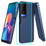 TCL 50 XE 5G Case with Screen Protector Dual Layer Shockproof Blue