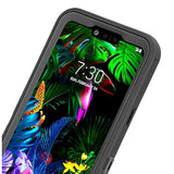 Case For Lg G8/G8 Thinq, With Built-In Screen Protector Full Body Heavy Duty Shockproof Hybrid Impact Resistant Rugged Bumper 3 In 1 Protective Cover Phone Case For Lg G8 / G8 Thinq (Black)