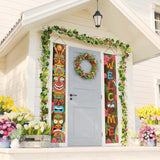 Hawaiian Luau Tiki Totem Porch Sign Banner Tropical Party Decorations