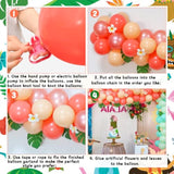 Tropical Luau Balloon Arch Kit with Palm Leaves & Plumeria