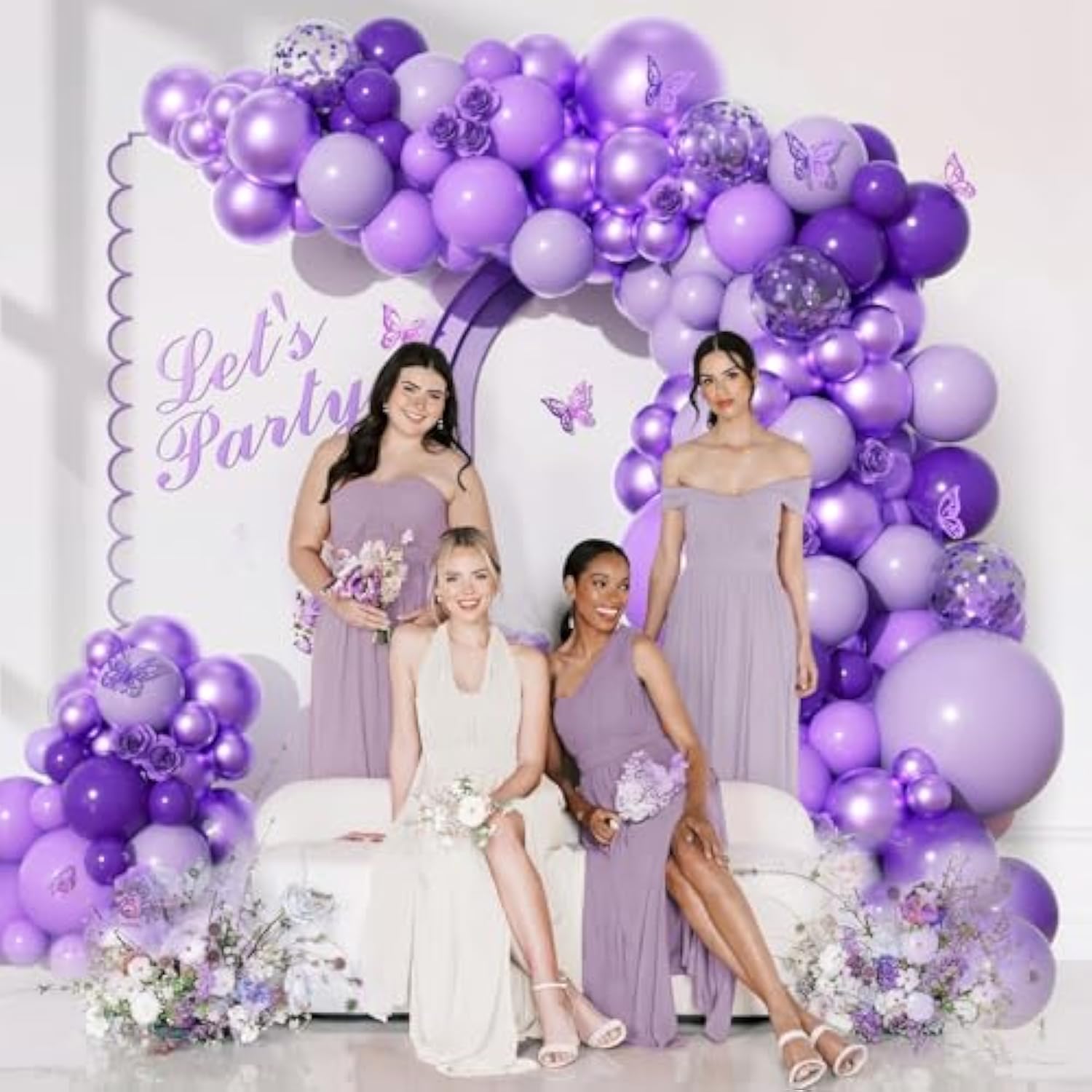 136pcs Purple Balloon Garland Kit for Birthday, Wedding, or Baby Shower Decor