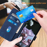 Compatible For Iphone Xr Wallet Case,[Kickstand][Wrist Strap][Card Holder Slots] Tpu Interior Protective Pu Leather Folio Flip Cover For Iphone Xr Case Wallet (Blue)