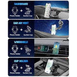 Wireless Car Charger, Fast Charging Phone Holder 3 In 1 Phone Mount Auto Clamping Car Accessories Compatible With Iphone 16 15 14 13 12 11 Xs Xr, Samsung S23 Ultra S22 S21 S20/S10+ S9+ Note 9