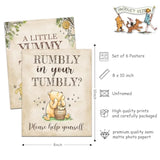 6Pcs Winnie Table Signs A Little Yummy For Your Tummy For Baby Shower Decorations 8X10Inchs Centerpieces Birthday Decorations