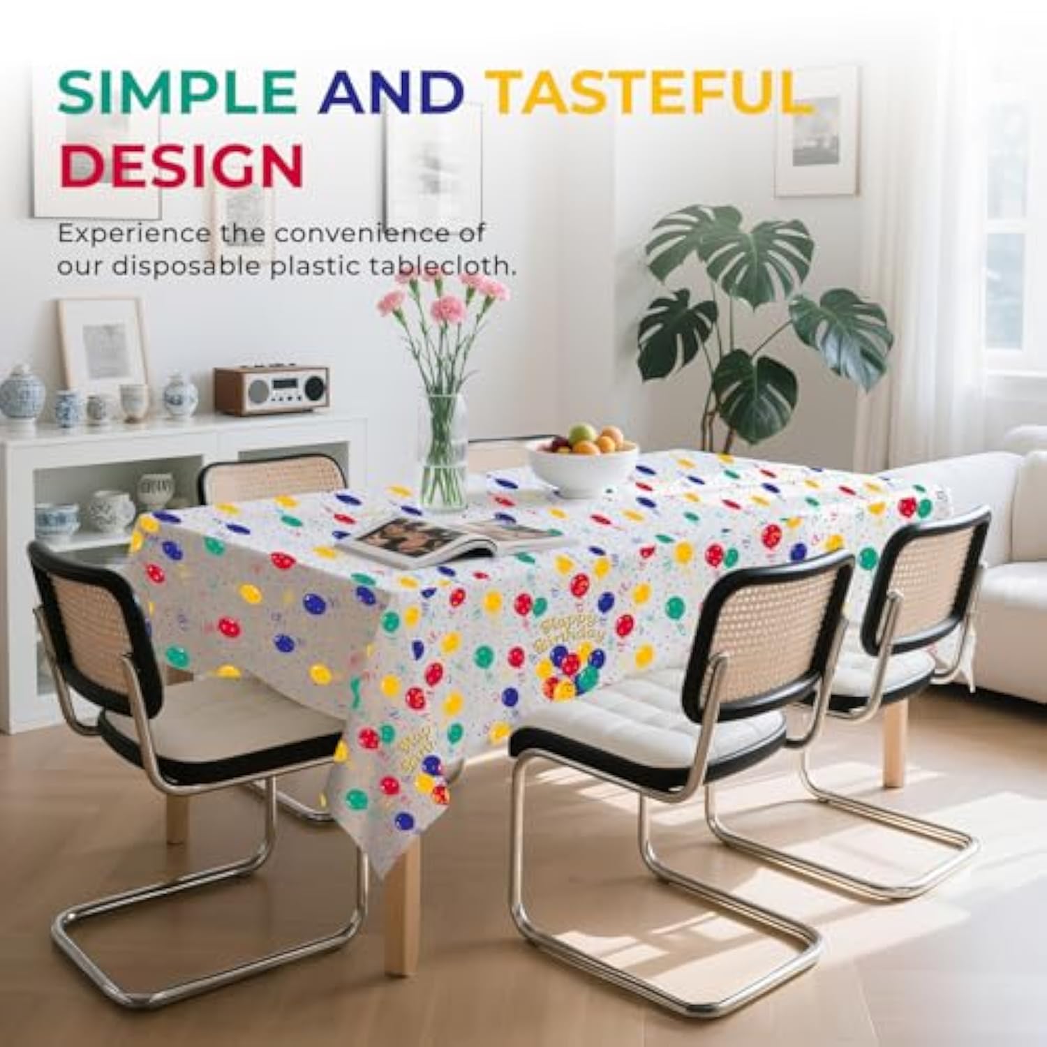 6pcs Happy Birthday Tablecloths, 54x108" Disposable Covers for Parties & Events