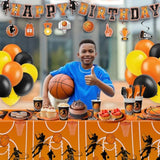 185Pcs Basketball Party Decorations & Supplies, Serves 26 - Include Plates And Napkins, Banner, Hanging Swirls, Cups, Utensils, Balloons, Tablecloths For Basketball Birthday Party