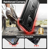 Full Body Case For Samsung Galaxy S20 Ultra/6.9 Inches, [Built In Screen Protector And Kickstand] Heavy Duty Military Grade Protection Shockproof Protective Cover For Galaxy S20 Ultra,Black