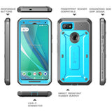 SUPCASE Unicorn Beetle Pro Series Designed for Google Pixel 3a Case, Full-Body Rugged Case with Built-in Screen Protector for Google Pixel 3a 2019 Release (Blue)