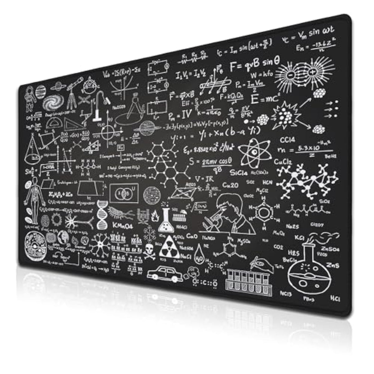 Large Mouse Mat Black Gaming Mousepad, Oversized Mouse Pads Long Desk Pad, Desktop Computer Pad Waterproof Non-Slip Rubber Base, 35.4 X 15.7 Inch For Work/Game/Office/Home Science Formulas