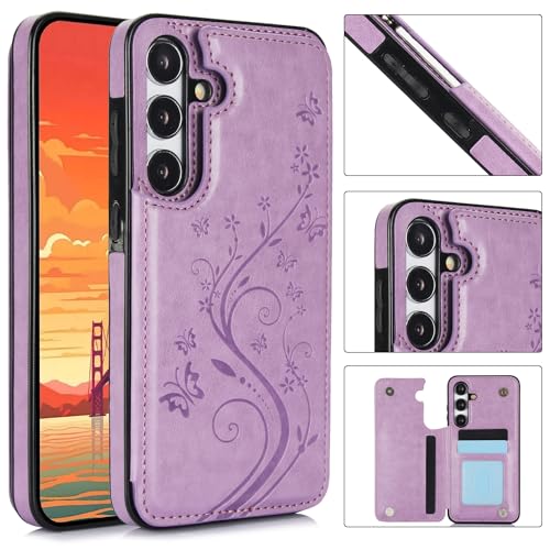 Phone Case for  Galaxy S25 FE 5G with Tempered Glass Screen Protector and Card Holder Wallet Cover Stand Flip Leather Cell Accessories S 25 EF