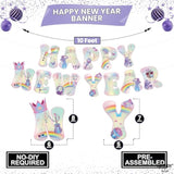 10 Ft Iridescent Happy New Year 2026 Banner Party Decorations