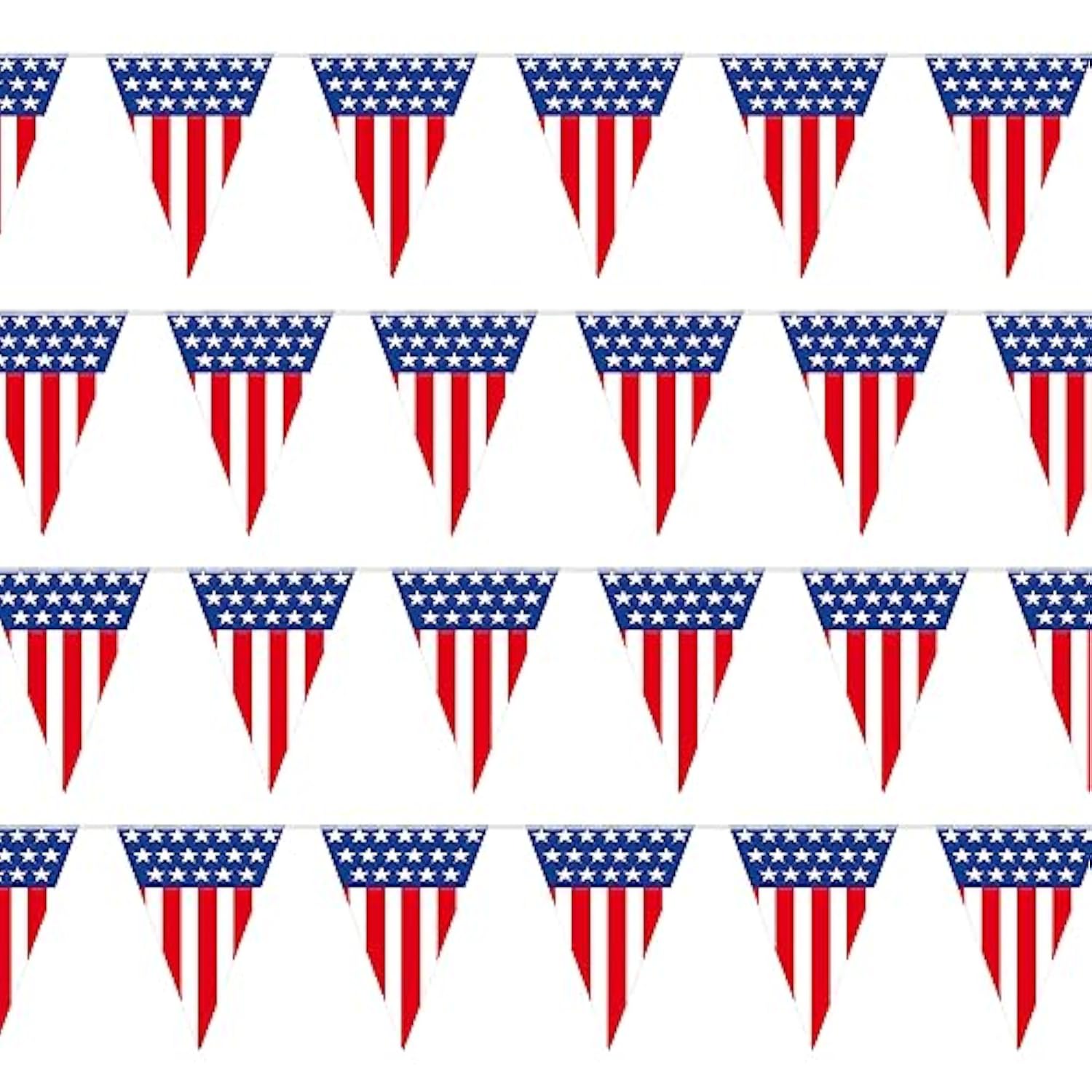 Usa Flag Pennant Banner | 100’ Ft. Long American String Flags | 18” Inch Tall Triangle Flag Decorations Usa Party | Stars And Stripes Bunting Garland | 4Th Of July Patriotic Decoration |