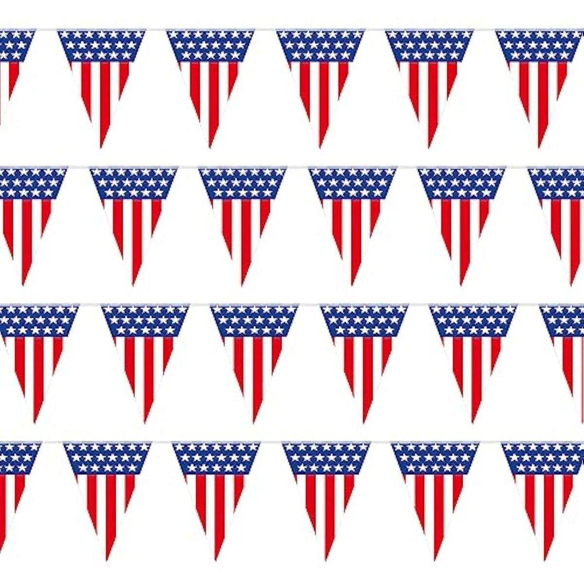 Usa Flag Pennant Banner | 100’ Ft. Long American String Flags | 18” Inch Tall Triangle Flag Decorations Usa Party | Stars And Stripes Bunting Garland | 4Th Of July Patriotic Decoration |