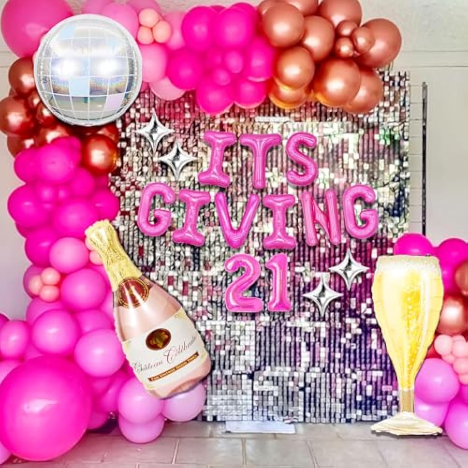 21st Birthday Balloons, Letter Balloon Banner for Party Decorations