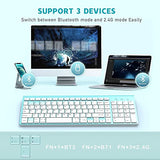 J Wireless Keyboard, 2.4G Slim And Compact Wireless Keyboard With Numeric Keypad For Laptop, Macbook Air, Apple, Computer, Pc-Sliver&White