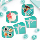 Iconic Turquoise & Sweetheart Locket Tableware for 16 Guests! This Picturesque set includes 16 ea. Large Plates & Luncheon Napkins. by Havercamp