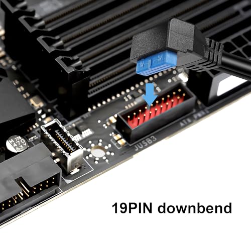 Motherboard 19/20Pin to Dual USB3.0 Cable Motherboard 19/20Pin Right Angle Female to Dual USB3.0 Female Panel Mount Cable with Two Panel Mount