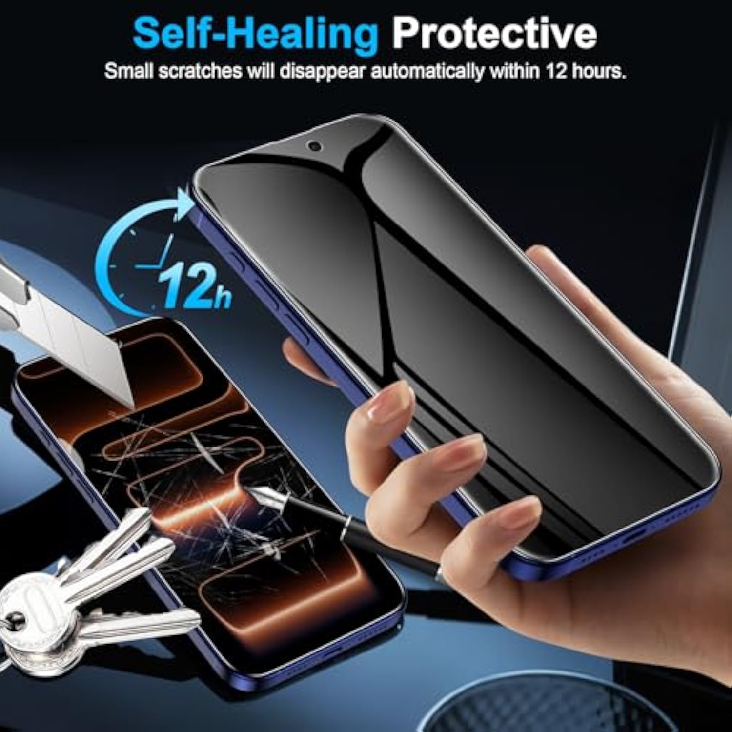 2 Pack For Iphone 17 Pro Max Privacy Screen Protector [Like Original Touch Sensitivity], Anti-Spy Private 17 Pro Max Film [Non-Glass], Case Friendly, Scratch-Resistant, Self-Healing