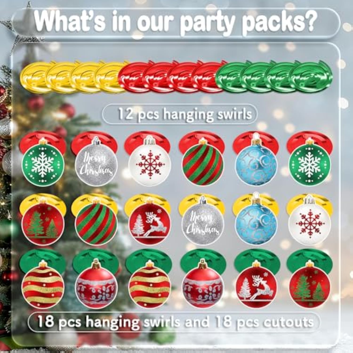 Christmas Hanging Swirl Decorations - 30 Pcs Christmas Ball Hanging Foil Swirl Xmas Tree Snowflake Elk Ceiling Decor For Xmas Holiday Party Supplies