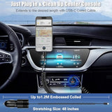 Usb C Car Charger, 38W Dual Ports Usb-C & Usb-A Cigarette Lighter Adapter Fast Charging Phone Plug With Bulit-In 1.2M Coiled Cable For Iphone 16E,16,15, Galaxy S25, S24,Pixel 7