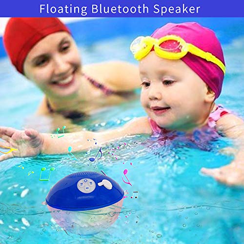 Bluetooth Pool Speaker with Colorful Light, Portable Floating Pool Speaker IP68 Waterproof,Built-in Mic, Floatable Crystal Clear Sound Wireless