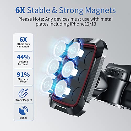 Magnetic CD Phone Car Mount for Car CD Player, Built-in 6 Strong Magnets, Compatible with iPhone 17 16 15 14 13 12 Series,Samsung Galaxy, LG, and