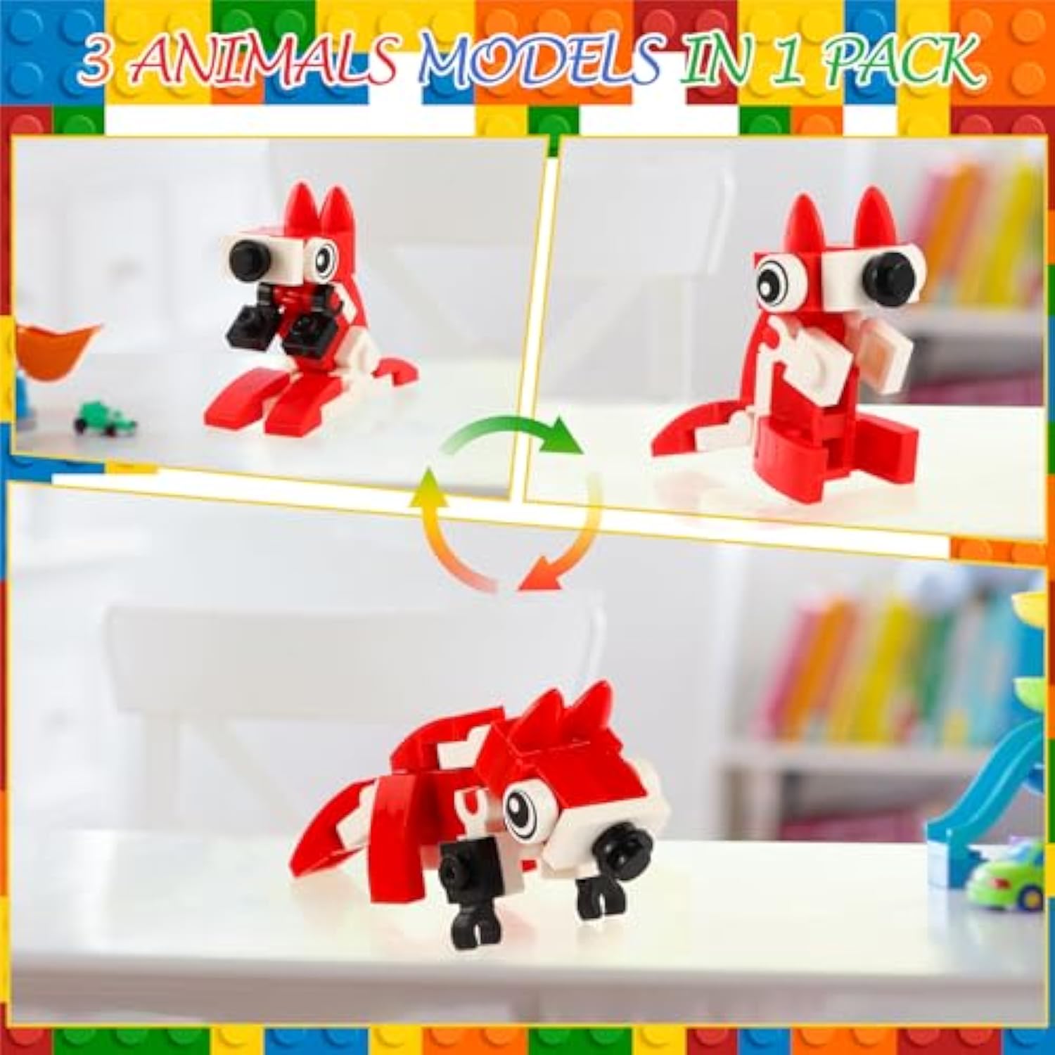 134 Pcs Building Blocks Party Favors With Reusable Drinking Straws Animal Building Blocks Slap Bracelets Keychains Stamps Stickers And Gift Bags For Kids Gamer Birthday Party Supplies (Building)