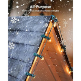 C7 C9 Christmas Lights Universal Spring Clips, 50 Count Quick Spring Clips For Holiday Light Decorations, Shatterproof Shingle And Gutter Clips For E12 E17, Metal Surface Roof Fence Railing Gates