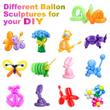 100 Pcs 260Q Balloons Kit With Pump - Kids Premium Latex Twisting Long Balloons To Make Animals Flowers, Fun Rainbow Balloons For Party Boys Girls Christmas Birthday Gifts Clowns Wedding Decor