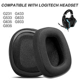 Replacement Ear Pads For Logitech G533 G633 G935, Gvoears Ear Cushions Compatible With Logitech G231, G433, G533, G633, G635, G933, G935 Headphones Premium Mesh Fabric Headset Ear Cups (Black)