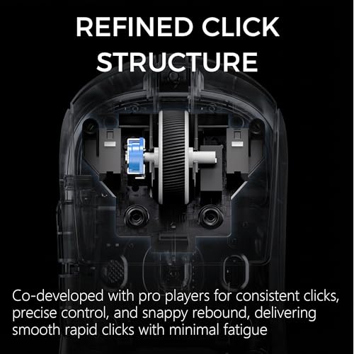 A7 V2 Ultra Wireless Gaming Mouse, Tri-Mode Connection, 59 Grams, Paw3950 Ti Custom 42K Dpi Sensor, Wired/Wireless Dual 8K Polling, 130 Hour Battery Life - White