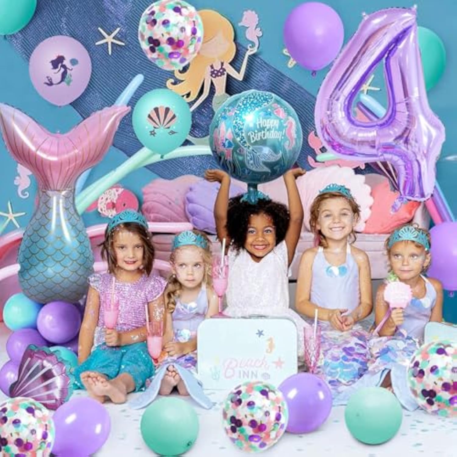 40in Purple Number 4 Balloon for 4th Birthday Party & Baby Shower Decor