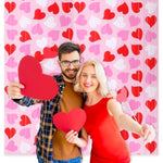 Mega-L 2 Pack Valentines Party Decorations 3.3X6.6 Ft Red Pink White Heart Foil Fringe Curtains Valentine'S Decors Tinsel Metallic Photo Booth Props Backdrop Streamer For Birthday Wedding