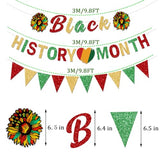 Glitter Black History Month Decorations Banner Supplies African American Banner Party Garland Decoration African BHM Worthwhile Commemoration Festival Holiday Afro Sign Party Supplies Decorations