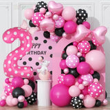 40 Inch Pink Number 2 Foil Balloon Big Mylar Bow Balloons Giant Birthday Decoration For Girls' Princess Parties