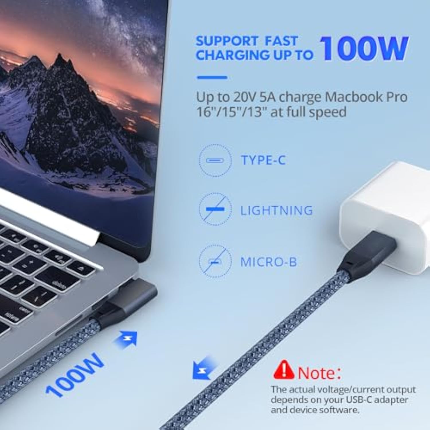 Usb C To Usb C Cable Right Angle 100W 0.6Ft, Usb 3.2 Gen2X2 20Gbps Data Transf