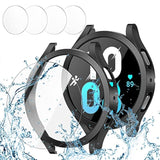 [2+4] Pack For Samsung Galaxy Watch Fe/Galaxy Watch 5/Galaxy Watch 4 40Mm Screen Protector Case, Hard Pc Protective Bumper Shell + Antifog Tempered Glass Film, Waterproof Face Cover Set