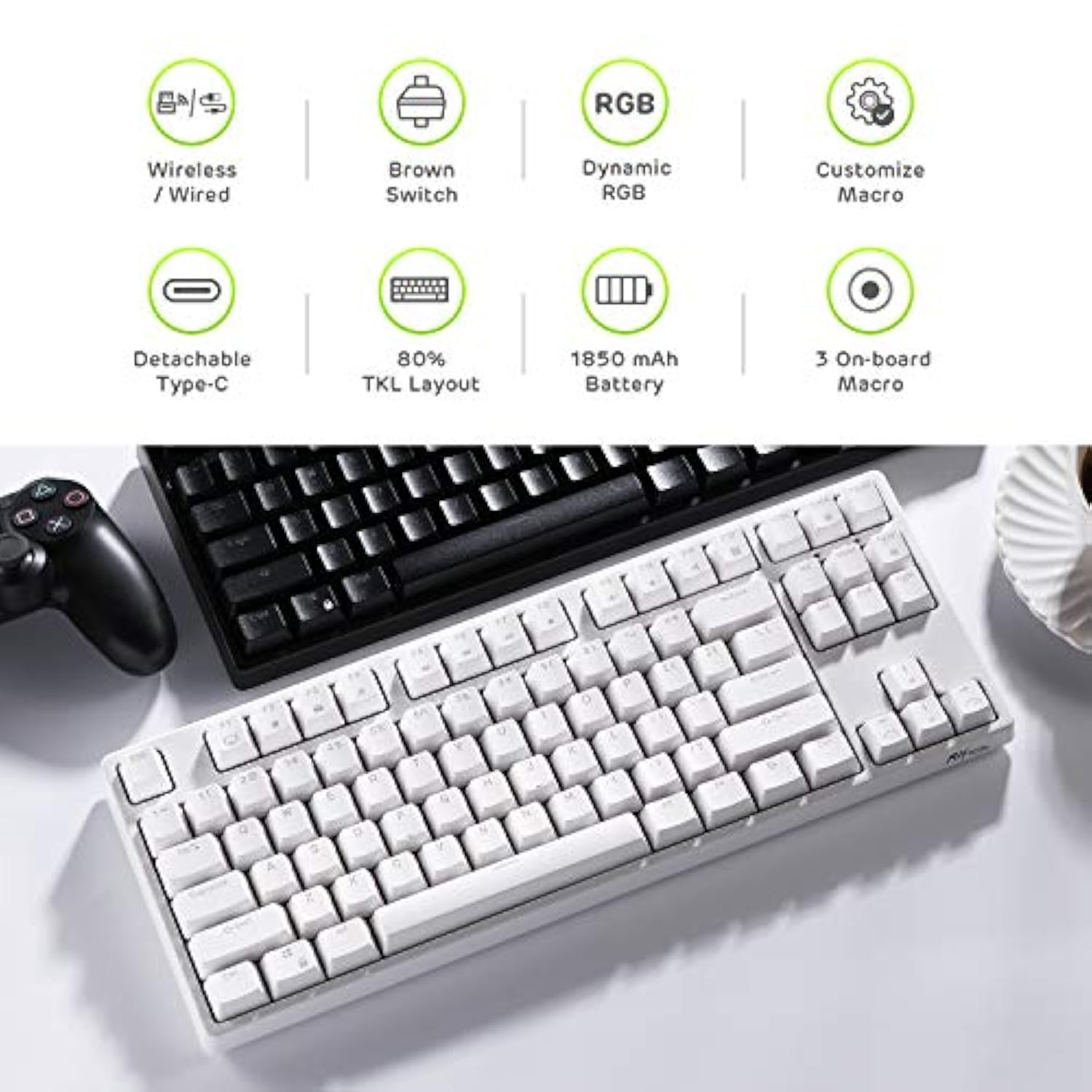 Rk87 Sink87G Rgb 80% Mechanical Keyboard, Wireless 2.4G Tenkeyless Mechanical