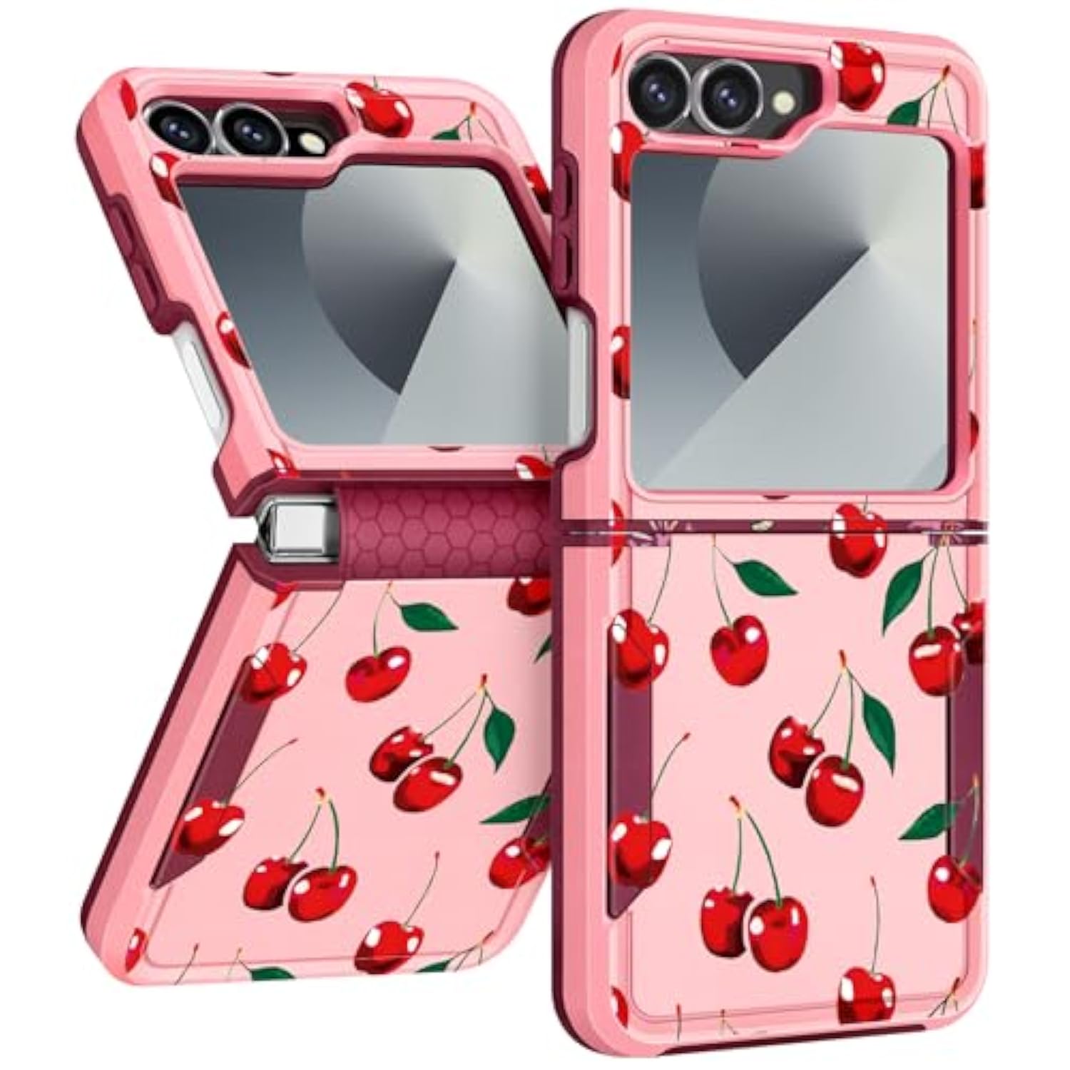 For Samsung Galaxy Z Flip 6 Case - Women Girls Cute Phone Cover Girly Aesthetic Kawaii Unique Design Teens Pretty Cheery Heavy Duty Shockproof Protective For Galaxy Z Flip 6 Case 6.7 Inch