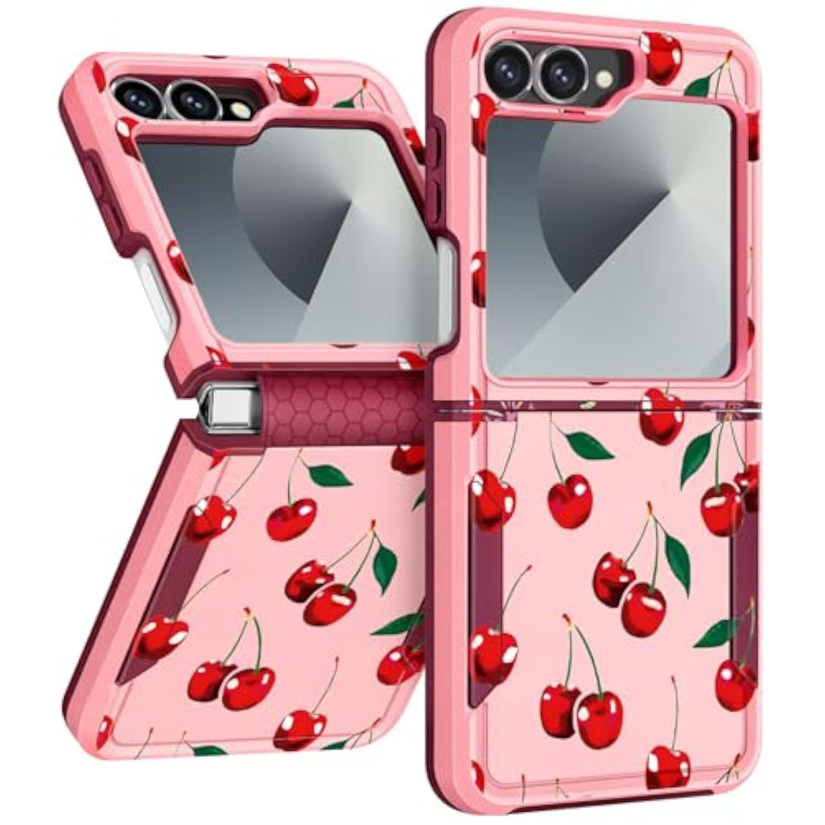 For Samsung Galaxy Z Flip 6 Case - Women Girls Cute Phone Cover Girly Aesthetic Kawaii Unique Design Teens Pretty Cheery Heavy Duty Shockproof Protective For Galaxy Z Flip 6 Case 6.7 Inch