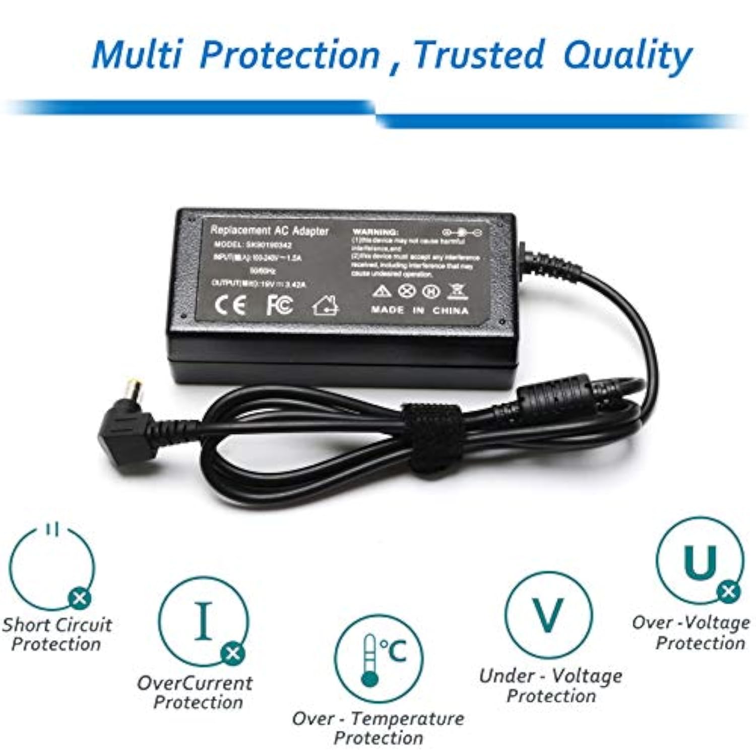 19V Monitor Power Cord For Hp Monitor 27F 22Cwa 24F 23F 27Er 23Es 25Es 27Es 27