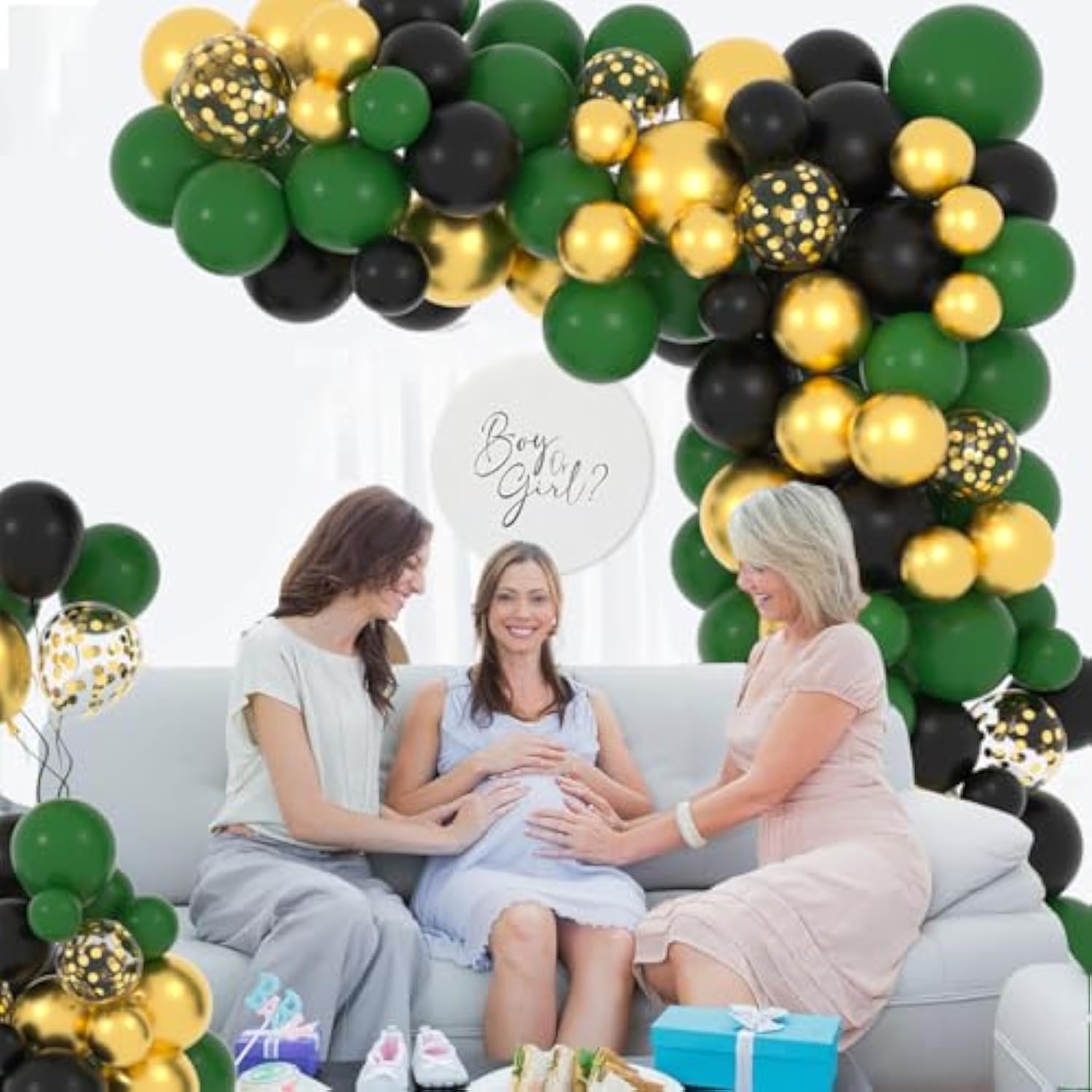 Dark Green Black Gold Balloon Garland Arch Kit - 122Pcs Dark Green Bla