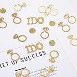 Gold Wedding Table Confetti,Glitter Paper Diamond Ring Confetti, I Do Engagement Party Table Scatter,Bachelorette Bridal Shower Party Decorations