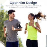 Open Ear Earbuds Wireless Bluetooth Headphones, 60Hrs Playtime, Stereo Sound Over Ear Buds With Ipx7 Waterproof Noise Canceling Earphones, Ideal For Fitness, Travel - Black